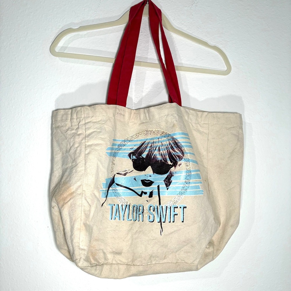 Taylor Swift Merch Swifties Tote Bag Aussino Solid Cotton Canvas Red Era 2012